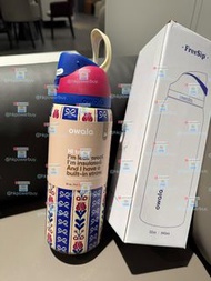 新款 owala FreeSip保溫杯 32oz聖誕限定蝴蝶結藍花款愜意時間帶原27 認準hkpowerbuy.  保溫杯 咖啡杯 水壺 冰霸杯 奶茶 禮物 送禮 紀念日