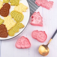 3d Cartoon Halloween Head Pumpkin Haunted House House Ghost Biscuit Mold Baking Household Icing Cook