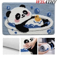 WISATHY Plush Rug, Soft Comfort Cute Animal Bathroom Rug,  Quickly Dry Panda Cat Peacock Rubber Back