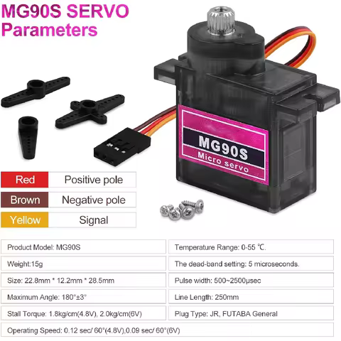 1/5/10pcs MG90S 9g Metal Gear Micro Tower Pro Servo Upgraded SG90 Digital Micro Servos for RC Vehicl
