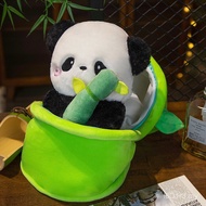 Flower Net Bamboo Tube Milk Wholesale Male Doll Cute Plush Panda Bamboo Cute Orchid Pillow Plush Toy