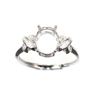 Oval 7 * 9 Ring Holder 925 Sterling Silver Women's Lace Ring Empty Holder Gem Bottom Holder Uninlaid