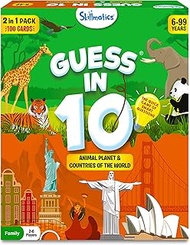 Skillmatics Card Game - Guess in 10 Animal & Countries Combo, Gifts for 6 Year Olds and Up, Quick Ga