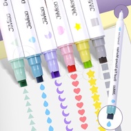 6Colors Stamp Double Headed Marker Pen Watercolor Pen/ School Teaching Stationery/ DIY Hand Ledger G