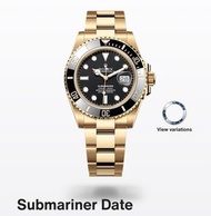 Rolex Submariner date gold watch