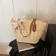 Straw Woven Bag Female 0 Seaside Travel Tote Bag Commuter Portable Casual One-Shoulder Underarm nb6.
