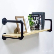 Wall-Mounted Bookshelf Wall-Mounted Shelf Industrial-Style Shelf Iron Solid Wood Bracket Living Room Bedroom