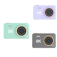 Student Digital Camera HD Digital 8K Portable Mini Video Camera Front and Rear Cameras Toy Gifts for