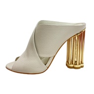 二手Salvatore Ferragamo ABRIOLA 涼鞋，24 厘米，白色