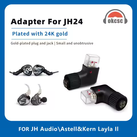 OKCSC JH24 Male to MMCX 0.78mm 2Pin Female Earphone Adapter HiFi IEM Audio Converter for JH Audio/As