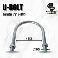 Ubolt Clamp U Bolt/ U Bolt 1/ 2" x 4 Inch + 2 Nuts