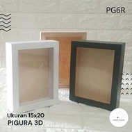 Natural 6R 15x20 Acrylic Glass 3D Wooden Frame