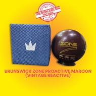 Brunswick Vintage Reactive Zone Pro-Active Maroon 16lbs Bowling Ball