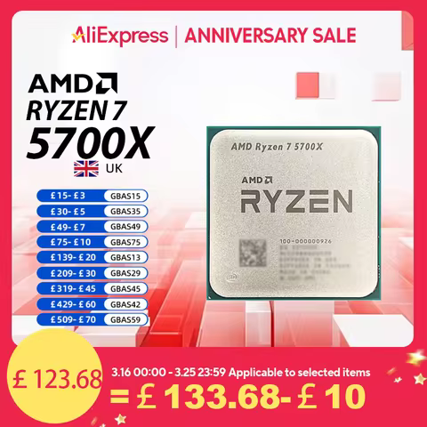 AMD Ryzen 7 5700X CPU AMD R7 5700X Processor Up to 4.6GHz 8-Core 16-Thread Socket AM4 Desktop Gaming