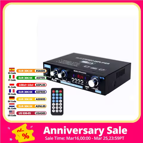 AK35 400W+400W 110-240V Mini Digital Home Car Audio Amplifier HiFi Stereo Bass Power bluetooth Speak