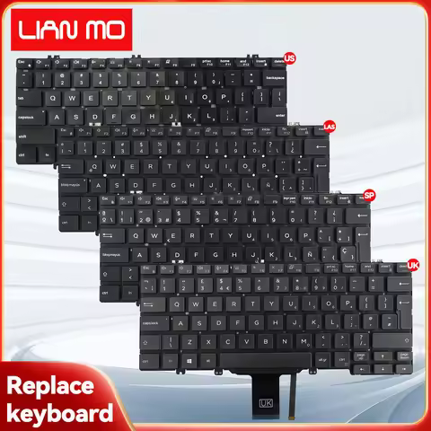 US/UK/Spanish/Latin Spanish/Greece Keyboard for DELL Latitude 3300 5200 5300 7200 7300 3301 with Bac