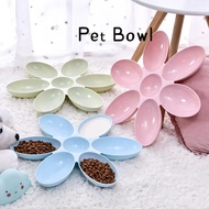 Cat Food Utensils Petal Multi-cell Kitten Bowl PP Pet Feeder Cat House Supply Multiple Colors