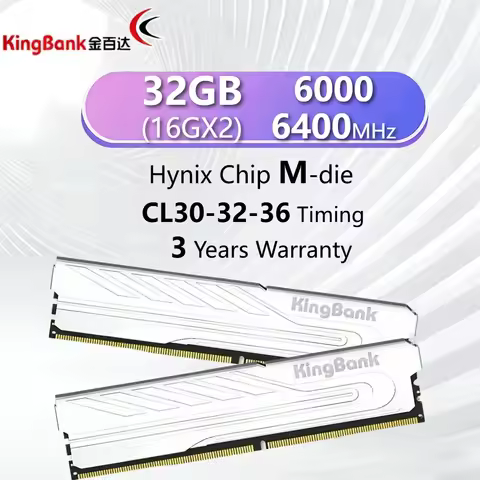 KingBank Origina DDR5 RAM 16GBX2 6000/6400MHz Hynix Chip M-die CL30/32/36 High Performance for Deskt