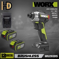WORX 20V WU292DS Cordless 1/4" Hex Compact Impact Driver / Brushless Motor / Compact Impact Driver