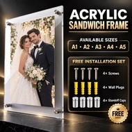 A5/A4/A3 Sandwich Wall Mounted Acrylic Frame / Poster Frame /Certificate Frame