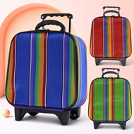 BAG BKK Luggage Wheal กระเป๋าเดินทาง กระเป๋าล้อลากหน้าเรียบลาย สายรุ้ง(ขนาดเล็กน่ารัก) ขนาด 14 นิ้ว 