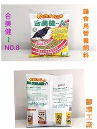 【腳環工廠】合美健 ~NO.8號 / 雜食鳥營養飼料 / 觀賞鳥、野鳥用主食 / 500g。