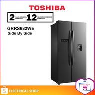Toshiba 591L Side By Side Fridge/Water Dispenser Dual Inverter GR-RS682WE-PMY /  GR-RS682WE-PMY(06) 