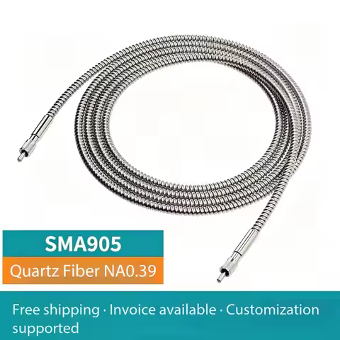 SMA905 fiber optic jumper NA0.39 VIS-IR 200um-1500um 600um400um stainless quartz optical fibre visib