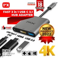 Part2 USB HUB TYPE C 3.1 THUNDERBOLT 3 HDMI 4K FAST CHARGING 3in1 PX UCH03