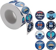 Happy Fathers Day Stickers Dad Roll Labels Father's Day Seal Gift Tags Wrap Stickers for Envelope Pr