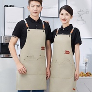 Canvas Waterproof Apron For Restaurants Milk Tea Shops Flower Shops Supermarkets Cake Shops Aprons(W