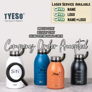 TYESO Laser Nama Big Size 1500ml 1900ml Letak Nama Insulated Tumbler Thermos Sport Water Bottle