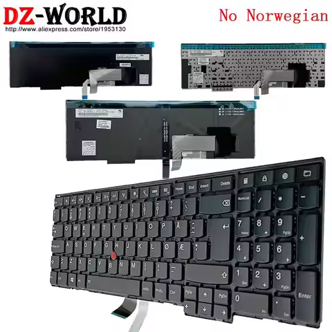 No Norwegian Backlit Keyboard for Lenovo Thinkpad T540P W540 W541 T550 T560 W550S P50S E531 E540 L57