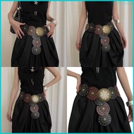 Nan Retro Hollow Belt Cowgirl Grunge Waist Belt Carved Grommet for Jeans Dress