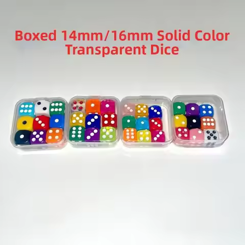 New 14mm/16mm Boxed 9 Pieces Dice Transparent Boxed Dice Throwing Dice Point Dice Set Game Accessory