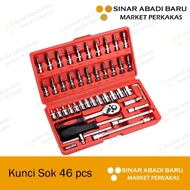 MATA 46 Pcs Shock Socket Wrench Set Socket Wrench Shock Socket Handle