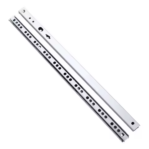 2pcs Two-section 17-wide silent slide track Damping cushioned steel ball slide track Small two-secti