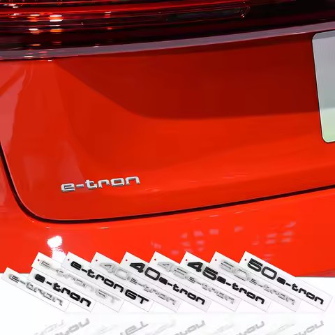 3D ABS Car Sticker e-tron GT 40e-tron 45e-tron 50e-tron Letter Emblem Rear Trunk Decoration Badge Fo