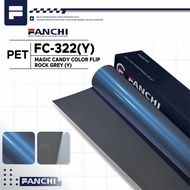 152CM Sticker FANCHI FC-322 (Y) Y-322 Magic Candy Color Flip Rock Grey PET 152CM per meter