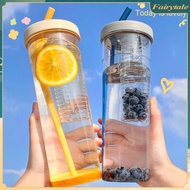 700ml Dry Wet Separation Fruit Tea Water Bottle Lemon Filter Plastic Straw Cup Outdoor Sports Kettle 【Fair】