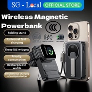 35W Wireless Magnetic Powerbank 10000mAh Fast Charging Power Bank with Bracket for Earphone/Watch/Ph