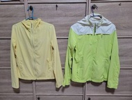 二手 UV100 L號 M號 防曬 抗UV-冰絲淨色連帽外套 黃色外套 綠色外套