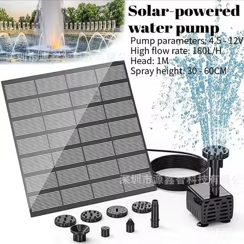 4.5-12V Head 1M 180L/H Outdoor Solar-powered Fountain Pump DC Direct Current Floating Artificial Mou