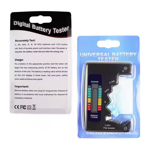 BT168 Batteries Tester Digital Capacity Universal Button For Lithum N /AAA/CAA/D/1.5V Cell Batteries
