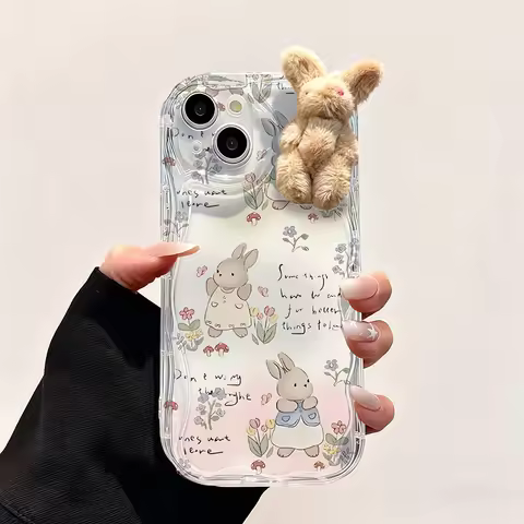 3D Rabbit Case For Honor 90 400 Smart X7 X7D X9D Magic 4 Lite 70 90 Lite 9X 20 70 50 X9 4G 5G X5C Tr