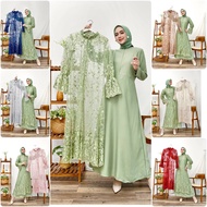 OUTER Alisha Busui Brukat Tile Bordir / Lace Outer Dress / Outer Gamis Tille Brokat / Outer Maxi Kon