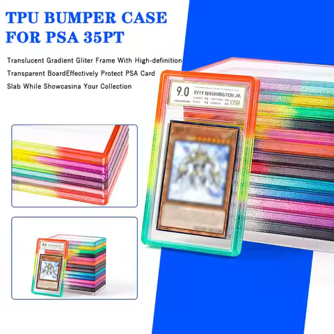 Glitter TPU Slab Bumper Guard Case Holder Protective Skin Display Sleeves with Clear Back for PSA 35