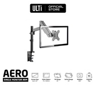 ULTi Aero Gas Spring Monitor Arm - Monitor Desk Mount with Pole for 32 Inch Flat &amp; Curve Monitors - VESA Compatible