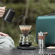 Coffee Pour Over Kit Hand Drip Coffee Set with Kettle, Manual Grinder, Camping Travel Coffee Kit Ideal for Anniversary Birthday Gift