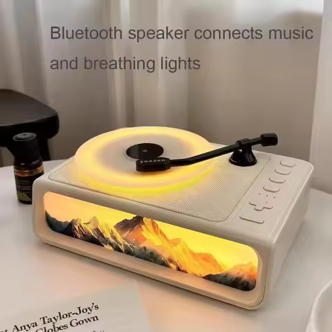 Retro Disc Aromatherapy Bluetooth Speaker Bedroom Atmosphere Light Home Decoration Vinyl Record Musi